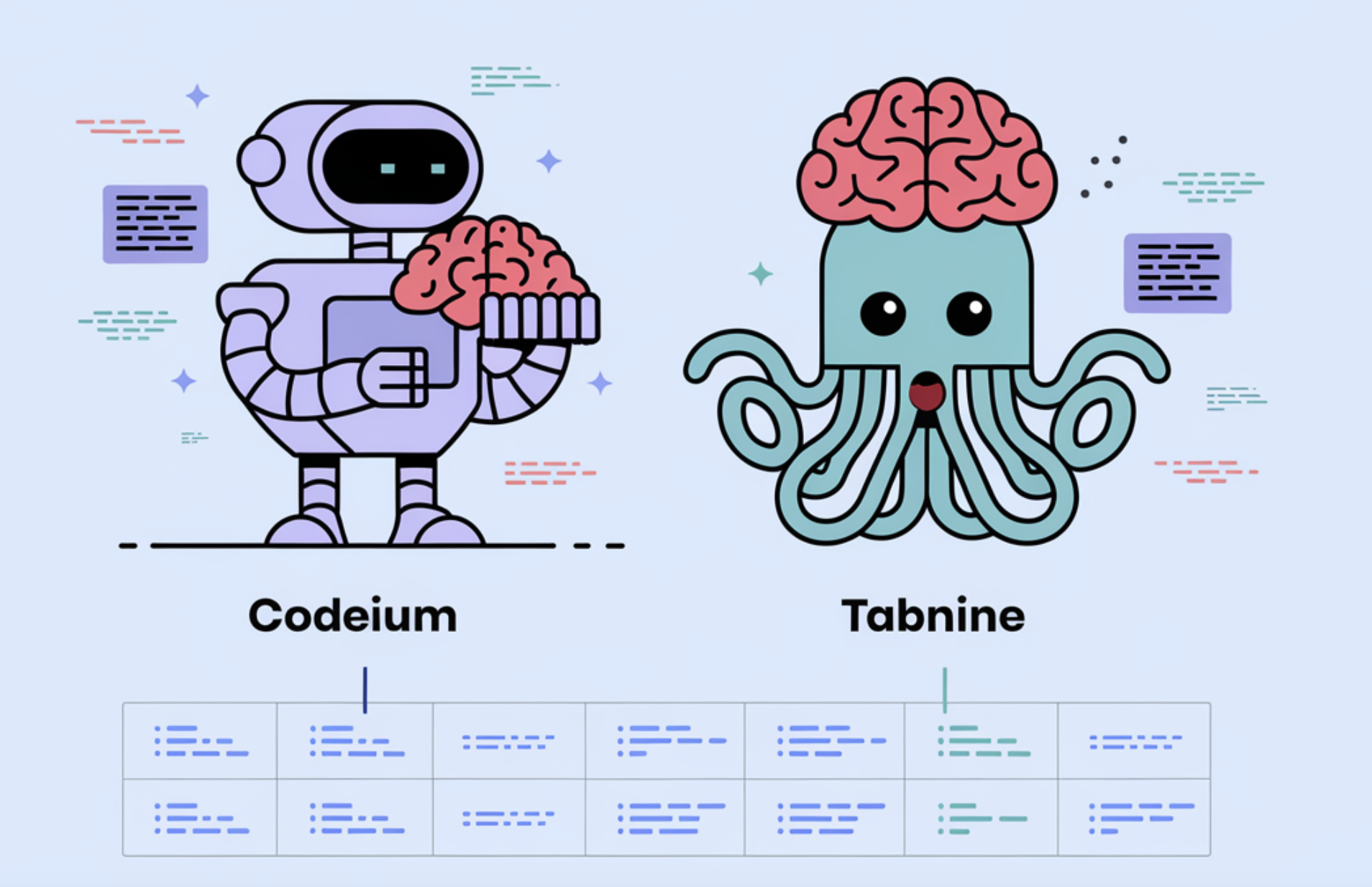 Codeium frente a Tabnine: comparación de características y beneficios clave