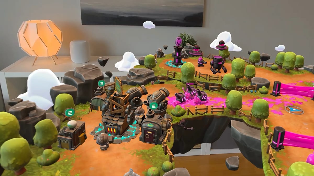 Gears & Goo es un juego de defensa de torres para Apple Vision Pro